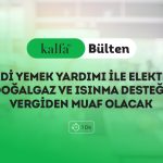 Nakdi Yemek Yardımı İle Elektrik, Doğalgaz ve Isınma Desteği Vergiden Muaf Olacak